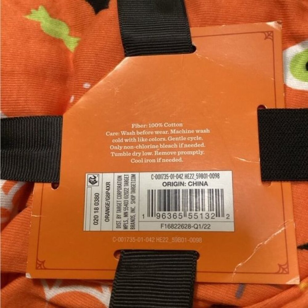 Hyde and Eek Women's Plus Family Halloween 2-Piece Cotton Sleep Set Orange 2X - Picture 4 of 5